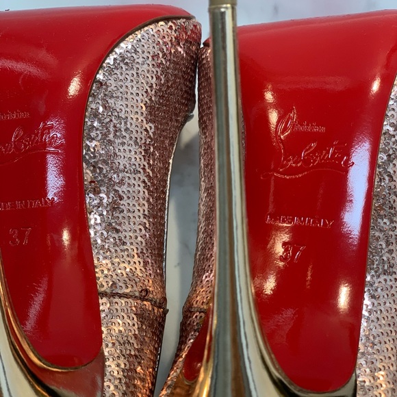 Christian Louboutin slightly used 1x rose gold heels. - Picture 10 of 13